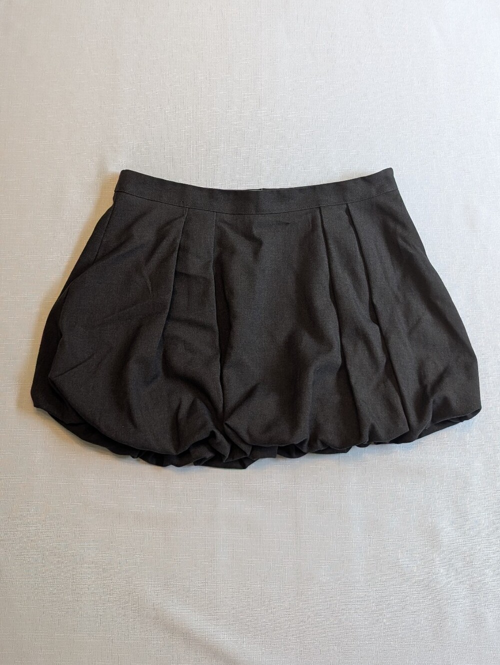 Future Collective Charcoal Gray Pleated Bubble Mini Skirt S